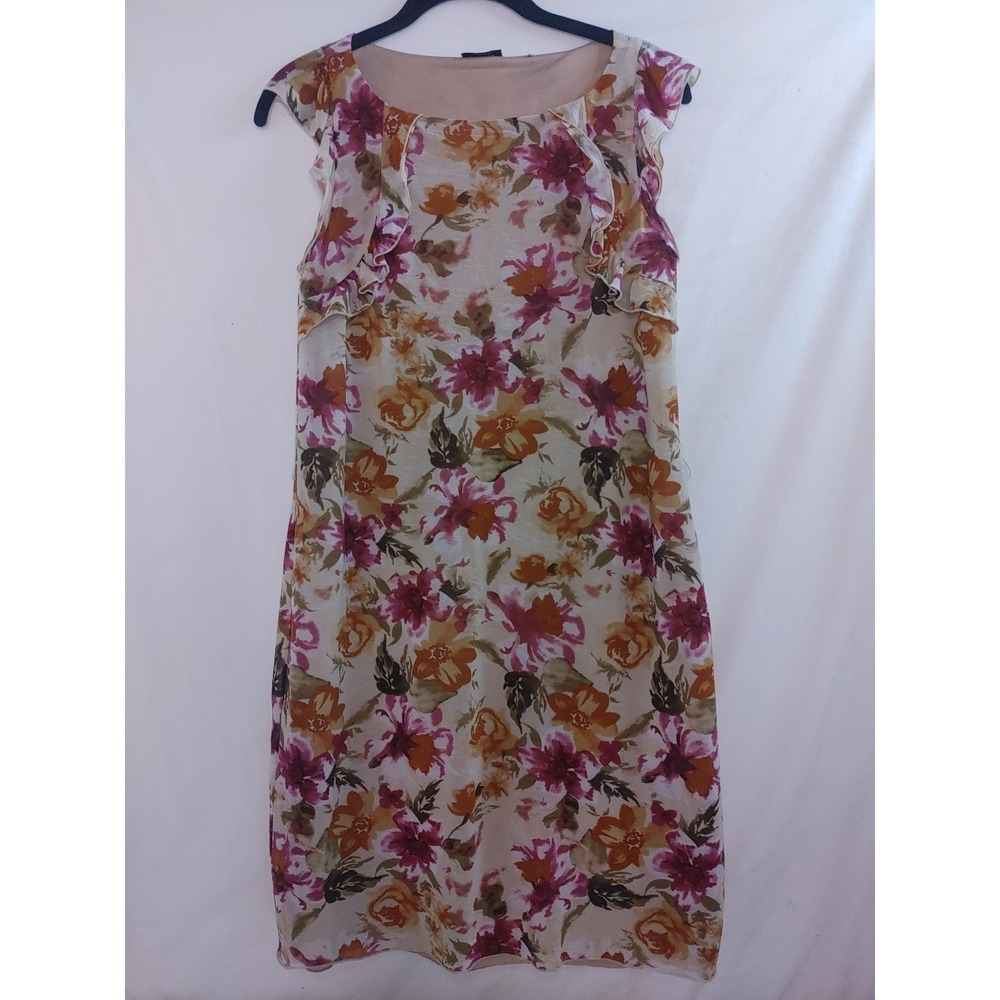 Esprit Vintage Y2K Floral Midi‎ Dress with Lining Sleeveless Comfort Sz M